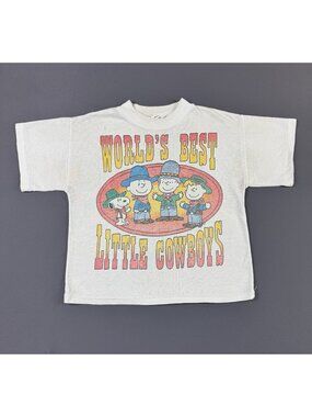 Rare Vintage 80s 90s Peanuts Snoopy Worlds Best Little Cowboys Art Cartoon Kids